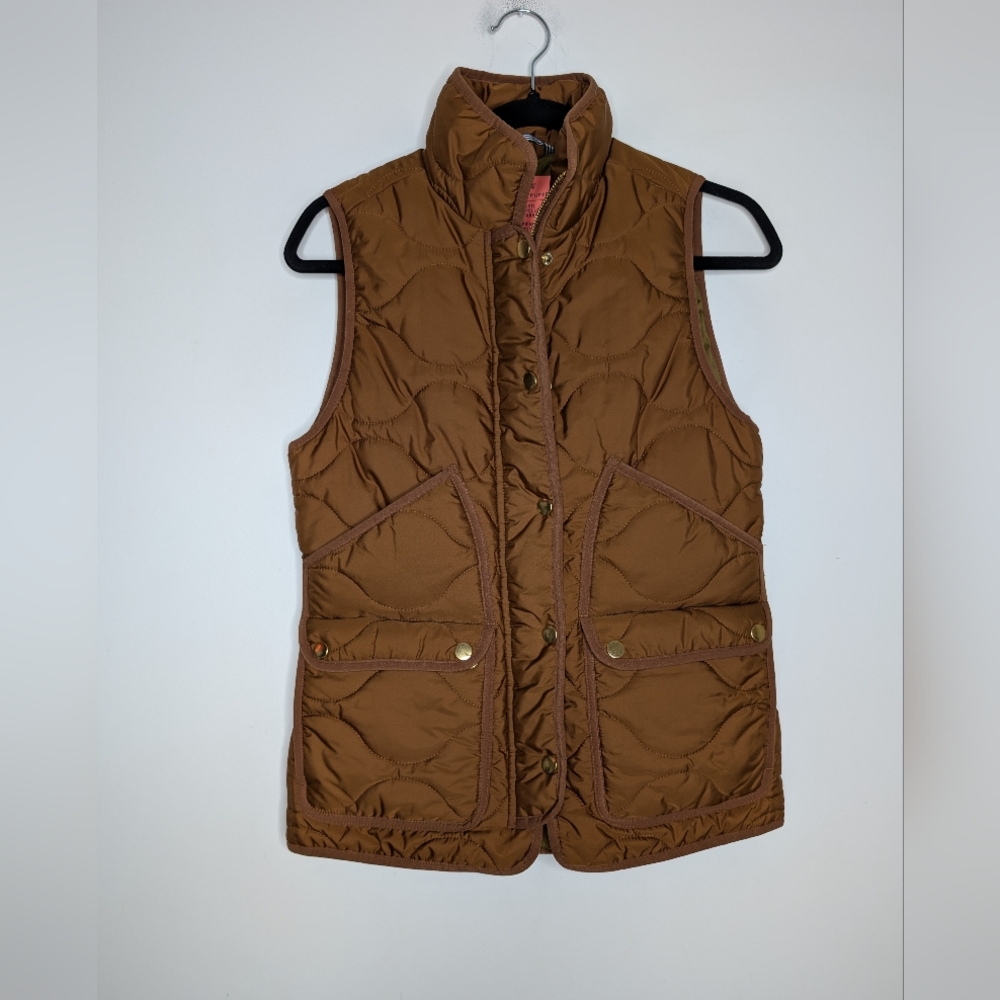 J. Crew Signature Puffer Vest Recycled Primaloft Brown XS - Picture 3 of 11